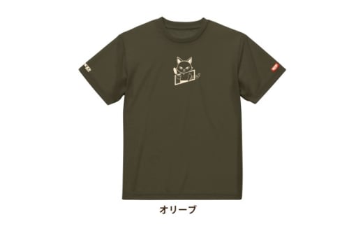 JTTA公認　卓球ユニフォーム＜男女兼用(ドライ):Mサイズ＞ねこ　オリーブ【1672829】
