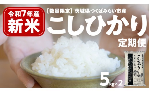 ＼ 新米先行予約 ／【 定期便（11月・12月出荷）】 コシヒカリ 5kg ×2回 令和7年産精米 【 数量限定 】茨城県つくばみらい市産 米 コメ 単一米 24000 茨城県産 国産 発送 コスパ こしひかり