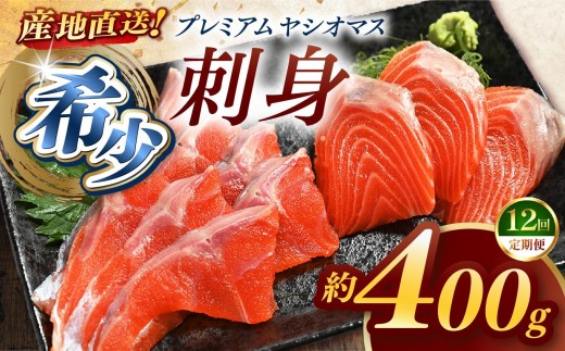 【定期便12回】産地直送栃木県のブランド魚「プレミアムヤシオマス」の刺身 400g (200g×2パック)  [ 冷凍便 ] | 魚 ます 養殖 産地直送 栃木県 (毎月お届け） 2198675 - 栃木県矢板市