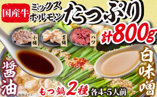 「上田商店」工場直販 もつ鍋(醤油・白味噌/各4-5人前) 吉富町/株式会社吉浦コーポレーション [BGAD058]