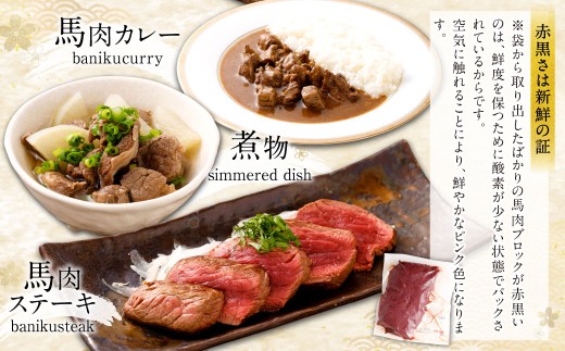 山形県 白鷹産 馬刺しブロック(生食用) 約4～5人前 (約500g) 