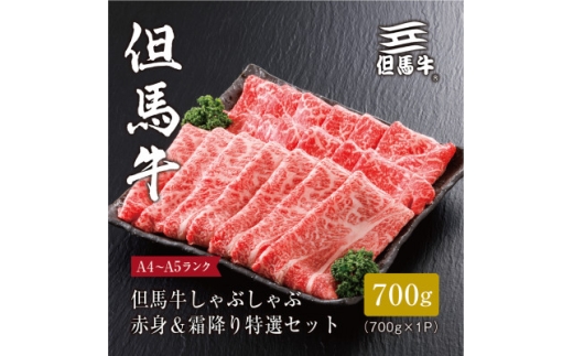 ＜但馬牛＞ しゃぶしゃぶ 赤身&霜降り 特選セット700g【1313378】 757033 - 兵庫県養父市