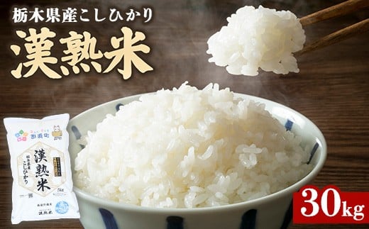 令和7年産栃木県産コシヒカリ 「漢熟米」30kg（5kg×6袋）〔P-416〕 ｜ 米 精米 お米 こめ 新米 単一米 ※2025年9月中旬頃より順次発送予定