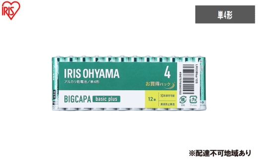 【単4×72本】乾電池 BIGCAPA basic plus アルカリ乾電池 単4形12本パック LR03Bbp/12S 乾電池 単4 12本パック 10年 防災 非常用 防災用品 2315486 - 宮城県大河原町