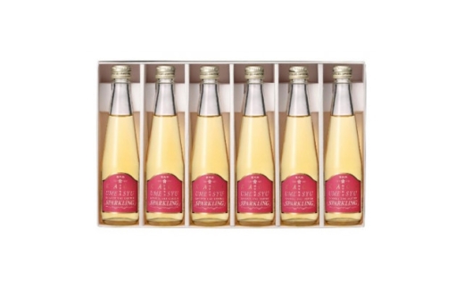 ＜白山の地酒＞萬歳楽　加賀梅酒スパークリング　200ml×6本セット【1622249】