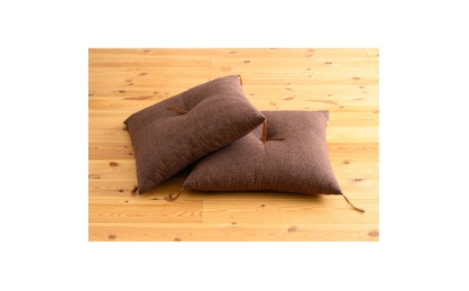 紬ダークブラウン小座布団45cm×45cm　2枚セット【1633321】