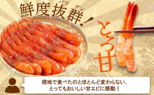 超速リキッド凍結でドリップゼロ！北海道羽幌産生鮮甘えび 200g