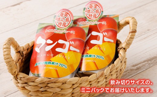 徳之島 天城町産 完熟果汁 ミニマンゴードリンク 2本 （ 200ml×2 ）