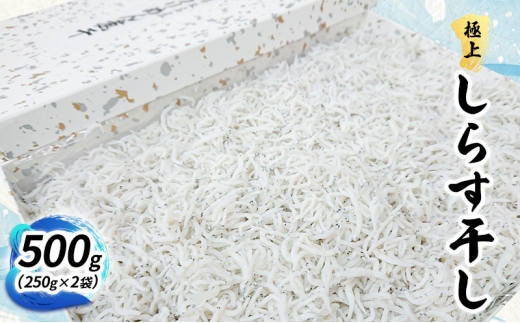 〈丸吉堀江商店〉極上しらす干し 500ｇ（250ｇ×2袋）しらす 魚 魚介 海の幸 おかず 舞阪港 水揚げ 厳選 茹であげ 風味豊か 化粧箱入 静岡 浜松市 [№5360-0545]