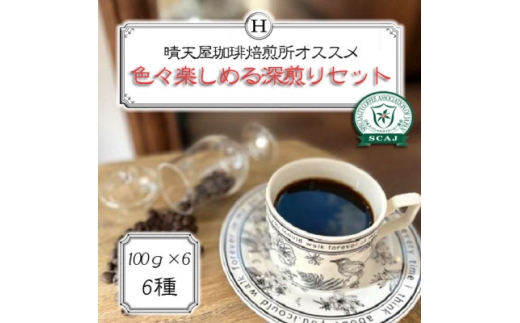 色々楽しめる深煎りセット　100g×6【1672085】