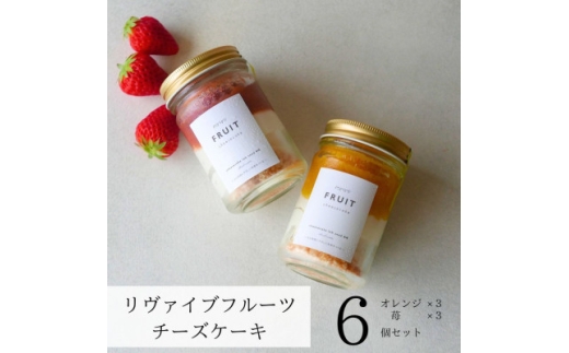 リヴァイブフルーツチーズケーキ　6個セット　オレンジ・苺【1670160】