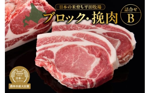 日本の米育ち平田牧場ブロック・挽肉詰合せB