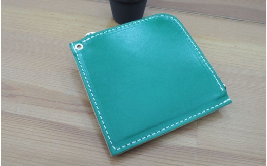 財布 プチウォレット 【ディープグリーン】 革 ( 縦約11cm × 横約11cm × 厚さ約1.0cm )
