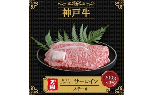 【ふるさと納税】【肉の天園】神戸牛 特選 霜降り サーロイン ステーキ 200g x 3枚 SI04
