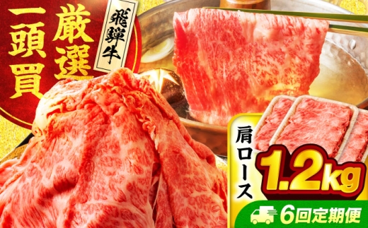 【6回定期便】飛騨牛肩ロース 1.2kg(400ｇ×3パック) すき焼きしゃぶしゃぶ用肉【馬力家】すき焼き しゃぶしゃぶ 肉 [MHE023]