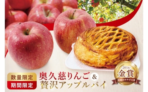 【藤田観光りんご園】奥久慈りんご2kg＆贅沢アップルパイ（ホールサイズ）セット｜茨城県 大子町 林檎 フルーツ 果物 旬 秋 季節限定 数量限定 お菓子 焼菓子 ケーキ おやつ デザート スイーツ(BJ010)