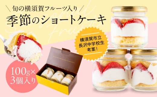 季節のショートケーキ　3個入り　【パティスリーハダ】 [AKAM014]