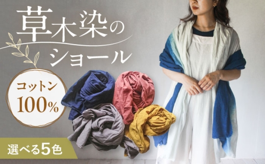 草木染め コットンショール 【柑子色】　/ 大判 ショール ストール 草木染め 綿 綿100 ファッション 小物 レディース メンズ ギフト 贈答 プレゼント / 大村市 / ISTIST [ACZW053] 2323449 - 長崎県大村市
