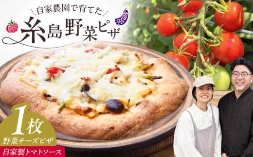【 糸島野菜 × 天然酵母 】 農園 手づくり 野菜 チーズ ピザ 自家製トマトソース 1枚 糸島市 / わかまつ農園 [AHB056]