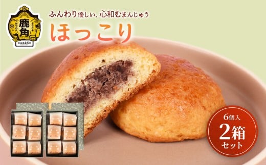 「ほっこり」6個入×2箱セット【芳徳庵】菓子工房 こだわり スイーツ 饅頭 まんじゅう お菓子 あんこ 小豆 ギフト 故郷 秋田 あきた 鹿角市 鹿角 送料無料 2233360 - 秋田県鹿角市