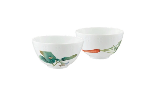 ノリタケ＜京香旬彩＞飯碗ペア(金時人参・加茂茄子)【1637989】 2323124 - 愛知県みよし市