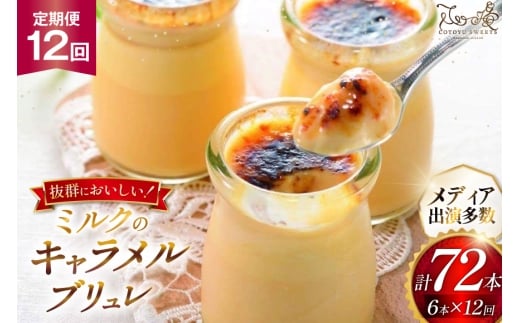 キャラメル ブリュレ プリン 6種×1個 計6個 セット 12回 定期便 総計72個 [心優-Cotoyu Sweets- 長崎県 平戸市 hr42bgy420176] なめらか 生キャラメル パンナコッタ カラメル ご褒美  2357939 - 長崎県平戸市