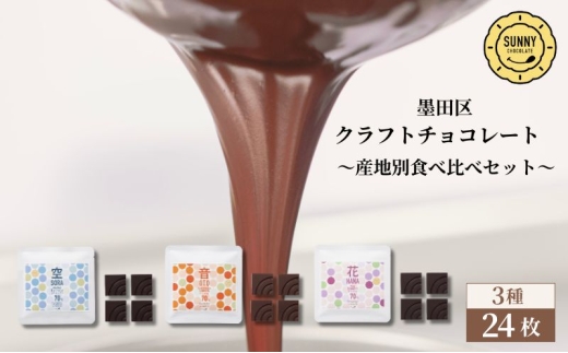 チョコレート SUNNY CHOCOLATE クラフトチョコレート【産地別チョコレート食べ比べセット（3種 各4枚入）合計6セット】チョコ 菓子 食べ比べ シングルオリジンチョコレート 墨田区 東京都 [№5619-2181]