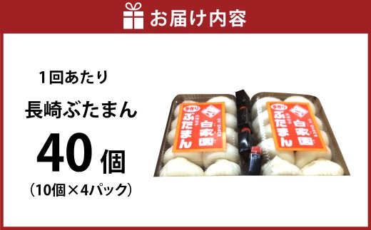 【全3回定期便】長崎ぶたまん 40個 (40個×3回) 合計120個
