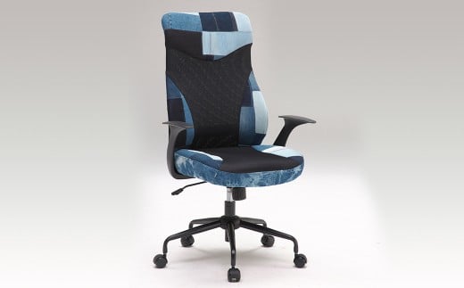 イブジーンズ オフィスチェア デニム パッチワーク デザイン チェア 大川家具 イス インテリア 家具 九州 福岡県 筑後市