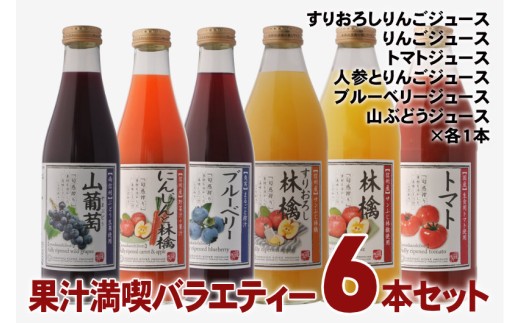 果汁 満喫 バラエティー ジュース 6本 セット | 小池手造り農産加工所 りんご トマト 人参 ブルーベリー 山ぶどう ジュース 国産 手造り てづくり 健康 飲料 長野県 飯田市