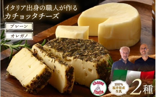 100％県産生乳！イタリア出身の職人が作るカチョッタチーズ2種（プレーン、オレガノ） [aw128-a001]