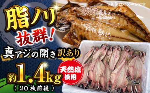 【訳あり】漁師町佐島 真アジの開き 1,4kg（20枚前後）セット 干物 横須賀 【石川水産】 [AKCX013]
