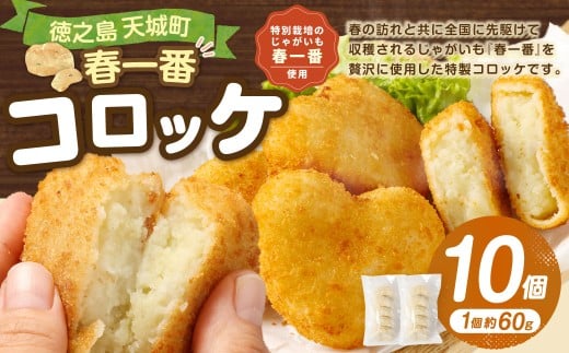 徳之島 春一番 コロッケ 10個 セット （5個×2袋） 1個当たり約60g 計約600g じゃがいも 惣菜 おかず 冷凍 鹿児島 天城町