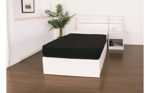 【組立サービス付】309　シングルサイズ　ホテルスタイルベッド　国産ボンネルコイルマットレス(10816B)付(ホワイト)（1523）