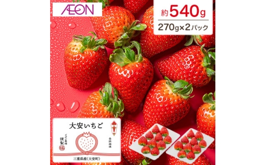 ＜イオンいなべ農場からお届け!＞いちご「うた乃」約270g×2パック【1670978】