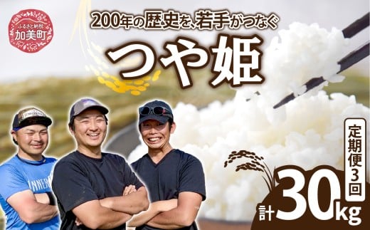 【10kg×3回 計30kg】 米 宮城県産 つや姫　定期便 《 令和7年産 新米 》 ブランド米 白米 精米 ご飯 ごはん コメ こめ お米 小分け 家庭用 結心ファーム [ 宮城県 加美町 ]   |  yu-th10-t3-r7 2337324 - 宮城県加美町
