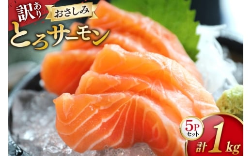 訳あり サーモン 刺身 とろサーモン 約200g×5パック 計1kg[たみこの海パック 宮城県 南三陸町 m304amh560072] 魚 魚介類 海鮮 さしみ 生食 鮭 さけ トラウト ハラミ トロ 冷凍 小分け  2351155 - 宮城県南三陸町