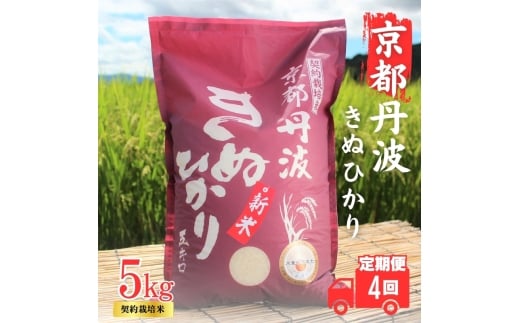 [№5334-0691]【4カ月定期便】令和7年産 新米 京都丹波産 きぬひかり 5kg 合計20kg