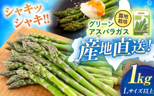 [2026年5月中旬以降順次発送] グリーンアスパラガス 1kg (L以上/露地栽培)[喜茂別町][久保田農園] アスパラ アスパラガス グリーンアスパラ 冷蔵 冷蔵配送 野菜 春野菜 季節の野菜 [AJAM014]