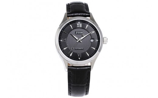 JIOS SEIRAN 日本製 自動巻き腕時計 メンズ 男性用 革ベルト ブランド ドレスウォッチ ジオス 黒文字盤 × シルバー針 クロコ型押しベルト（黒） 2343863 - 滋賀県滋賀県庁