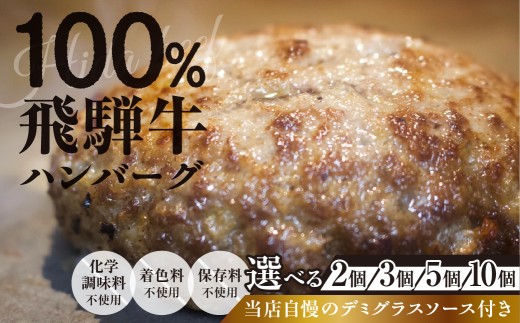 【年内発送】飛騨牛100％無添加ハンバーグ 5個 生ハンバーグ 牛 100% デミグラスソース付 冷凍/ 食品 惣菜 洋風惣菜 ハンバーグ 25000円 年内配送 年内お届け 1024282 - 岐阜県郡上市