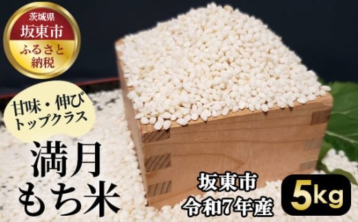 No.389 満月　もち米5kg【令和7年産】 ／ もち米 餅米 国産もち米 令和7年 新米 おこわ お餅 餅 モチ 赤飯 甘味 伸び 高品質 おいしい お取り寄せ 産地直送 産直 坂東市産 茨城県産 茨城産 茨城県 特産品