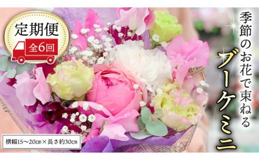 ≪定期便≫季節のお花で束ねるブーケミニ＊6回 花束 ブーケ 生花 [CT003ci]