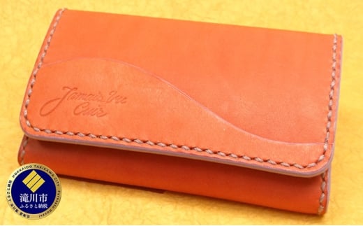 Vague 名刺入れ(ルージュ)｜北海道 滝川市 革 革製品 名刺入れ 名刺 牛革 豚革 ビジネス ルージュ