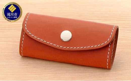 牛革　シンプルキーケース（4連金具）ブラウン