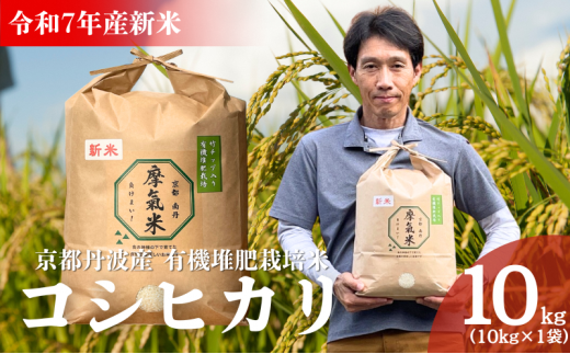 [№5334-0706]令和7年産新米 有機堆肥栽培米 こしひかり 摩氣米 10kg | お米 米 コメ 精米 白米 2349710 - 京都府南丹市