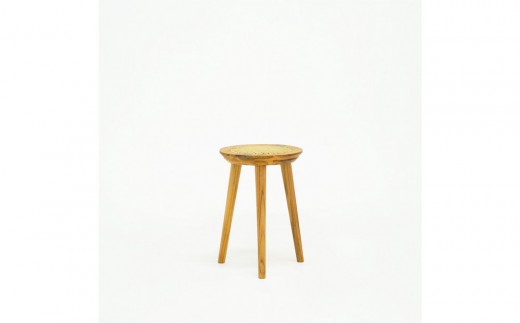 【ナチュラル】スツール ラタン座面  幅36.5cm 奥行き36.5cm 高さ43cm チーク無垢材 2349072 - 東京都中野区