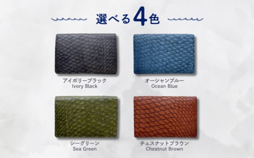 【Ivory Black】Ocean Leather 名刺入れ【マダイ】L【興洋フリーズ株式会社】 [ATBX066-01]