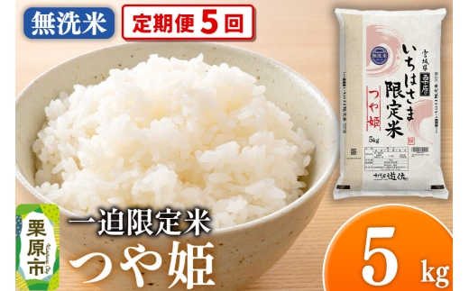 【定期便5回】【無洗米】令和7年産 一迫限定米 つや姫 5kg