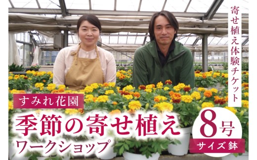 行方市の花農家「すみれ花園」季節の寄せ植えワークショップ(8号サイズ鉢)｜花 お花 季節の花 ワークショップ 体験 体験チケット ラーケーション ガーデンセラピー 寄せ植え 茨城県 行方市(EH-30) 2351800 - 茨城県行方市